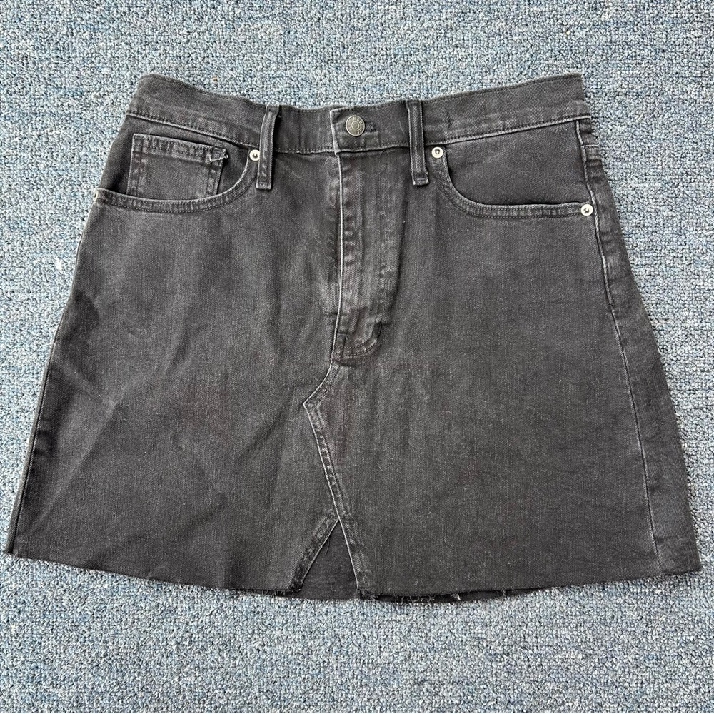 Madewell Rigid A-Line Denim Mini Skirt Black